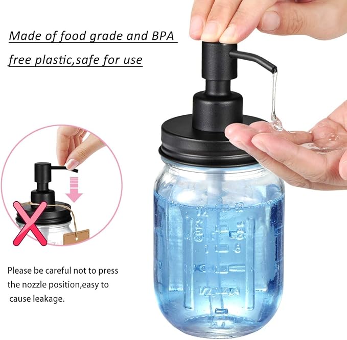 Amolliar Mason Jar Liquid Soap Dispenser Lid, Rust Proof Stainless Steel - Image 5