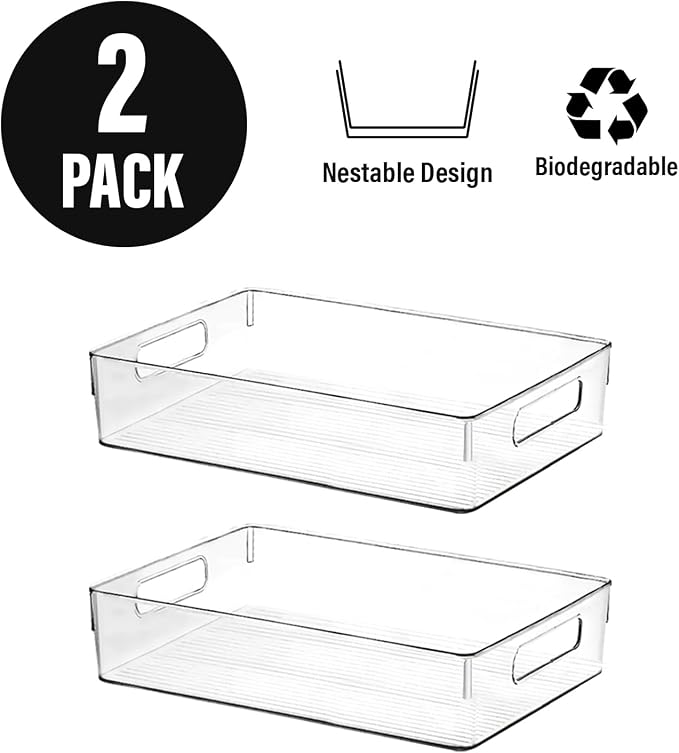 Clear Plastic Storage Bins, Pantry Organizers and Storage or Kitchen - Image 4