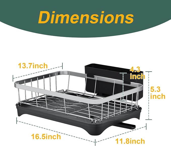 LIYI Dish Rack for Kitchen Counter, Stainless Steel Drying Rack, 304 Stainless - Image 7