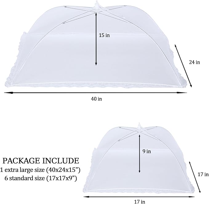 ZMCINER 7 Pack Food Covers for Outdoors Mesh Screen Include Food Tents 1 Extra - Image 2