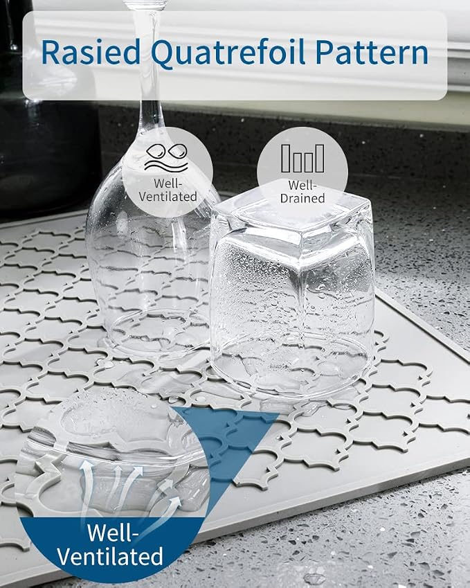 AMOAMI-Dish Drying Mats for Kitchen Counter-Silicone Dish Drying Mat-Kitchen - Image 4