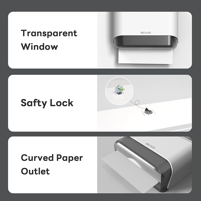 Paper Towel Dispenser, Large Capacity Wall Mount Tissue Dispensers - Image 2