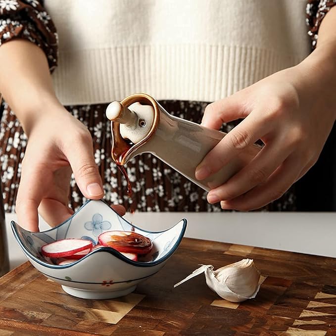 Small Ceramic Olive Oil Dispenser Bottle - Image 3