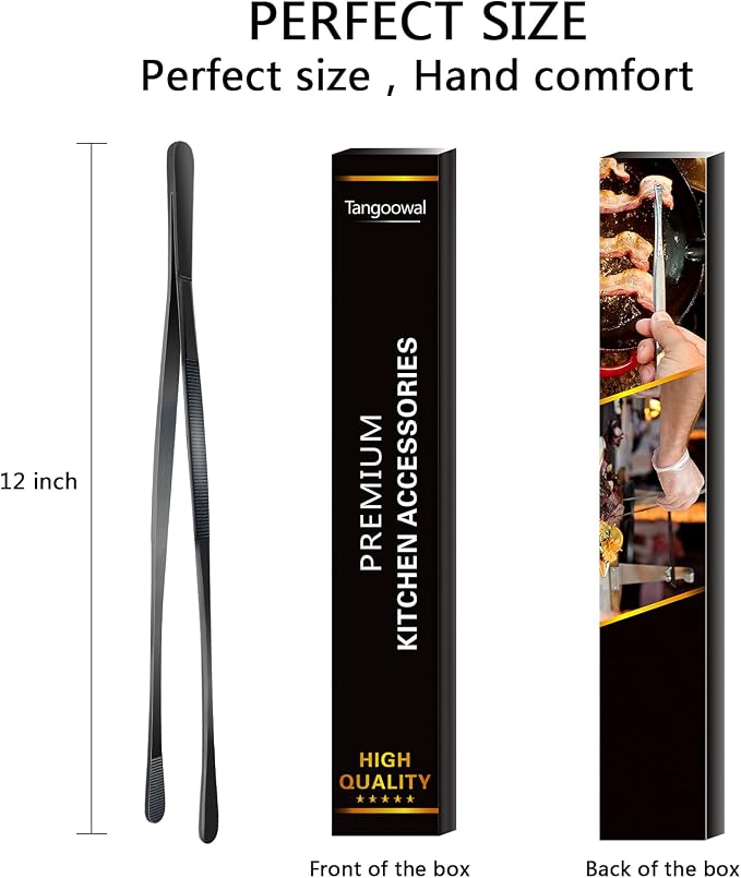 12-Inch Professional Kitchen & Cooking Tweezers Tongs - Image 7