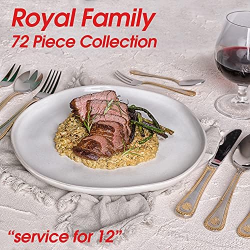 Royal Family Collection 72 Piece Fine Flatware Silverware Set with
