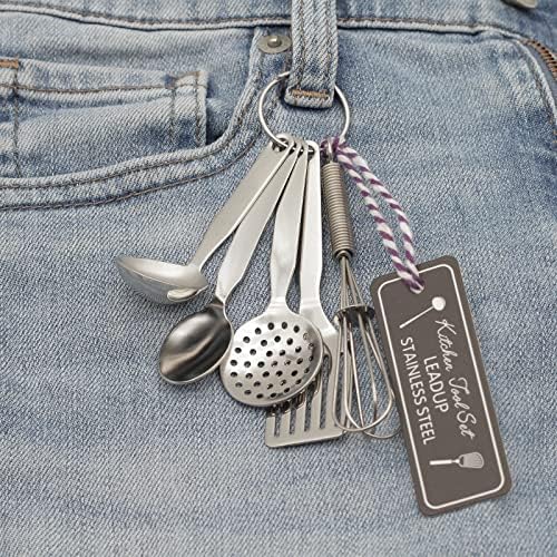 Mini Stainless Steel Kitchen Tool Set with Keychain(3.5"),Set of