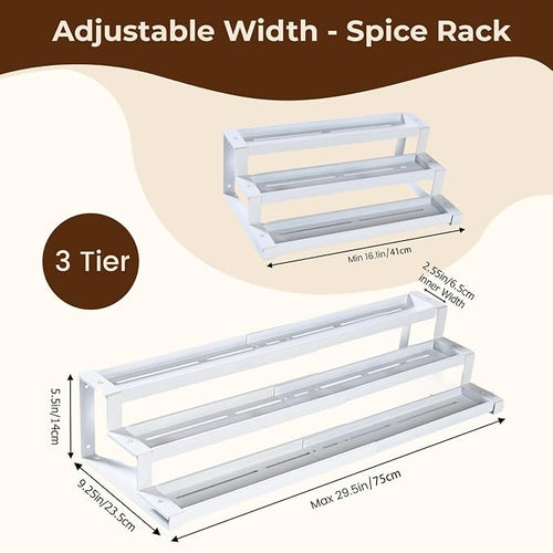 3-Tier Spice Rack Organizer for Kitchen Cabinet or Pantry, Seasoning Organizer - Image 2