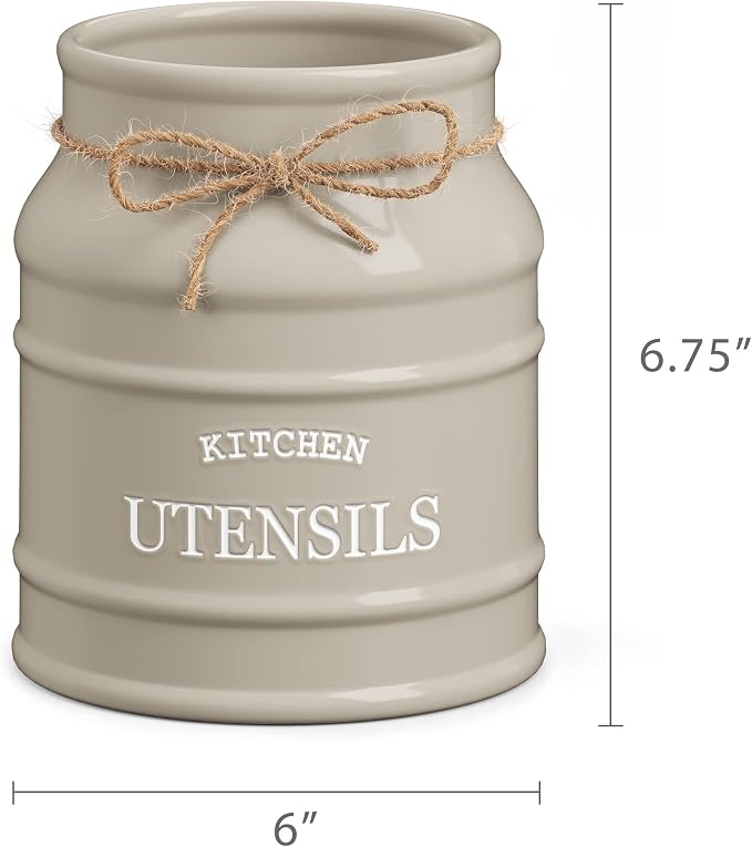 Barnyard Designs Ceramic Farmhouse Utensil Holder - Image 7