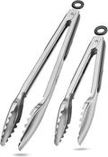 Cooking Tongs with Teeth, Premium Stainless Steel Kitchen Tongs Set of 2-9" and by Bnlcd
