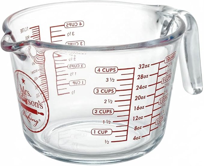 Mrs. Anderson's Baking Glass Measuring Cup, Borosilicate Glass, Precision by MrsAndersonsBaking