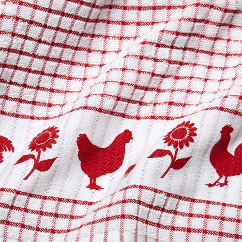 Backyard Chickens Hanging Tie Kitchen Dish Hand Towels with Button