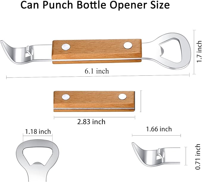 HANCELANT Can Punch Bottle Opener, Manual Stainless Steel Can Opener 3 Pack - Image 3