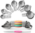 Stainless Steel Measuring Cups & Spoons Set, EWFEN Kitchen Tools Nesting by EWFEN