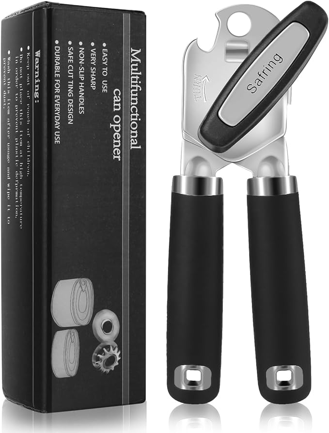 Safring Can Opener Manual, Heavy Duty Handheld Strong Can Opener by Safring