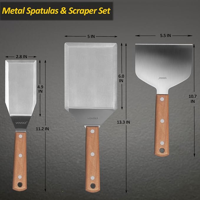 Stainless Steel Metal Spatula Set - Image 2