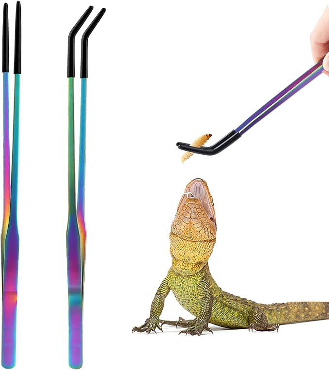 OLIISS Stainless Steel Reptile Feeding Tongs by TEXSENS