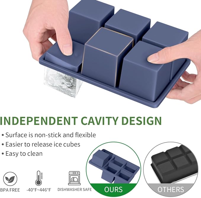 Large Ice Cube Tray for Whiskey: FDDBI Big Square Ice Cube Maker for Cocktail - Image 4