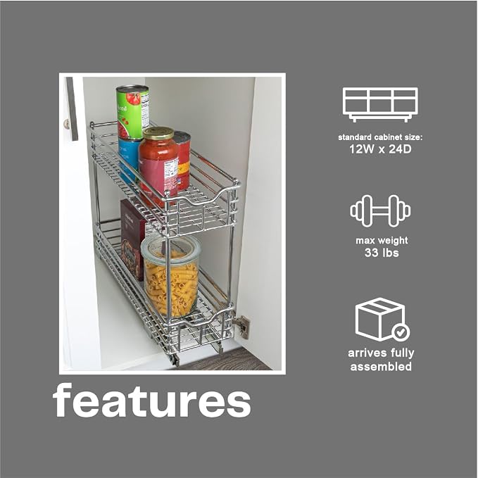 Household Essentials Glidez Multipurpose Chrome-Plated Steel Pull-Out/Slide-Out - Image 5