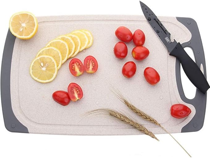 FLYINGSEA Cutting Boards For Kitchen, Anti-Skid Eco-Wheat Straw Cutting Board - Image 5