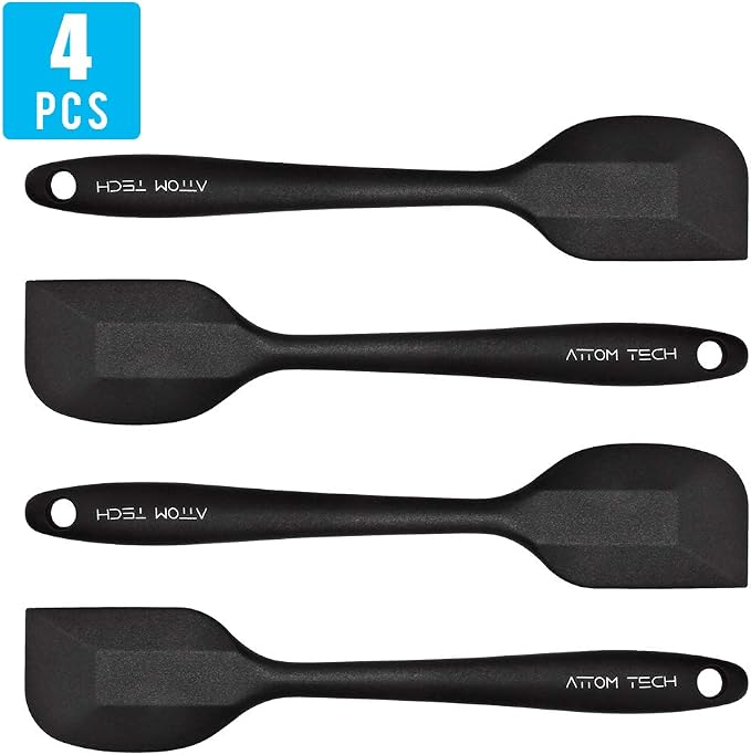 8 Inch Silicone Spatula Set, Food Grade High Temperature and Heat Resistant by Attom+Tech+Home