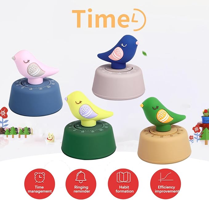 Mechanical Kitchen Timer, Cute Wind Up 60-Minute Manual Countdown - Image 5