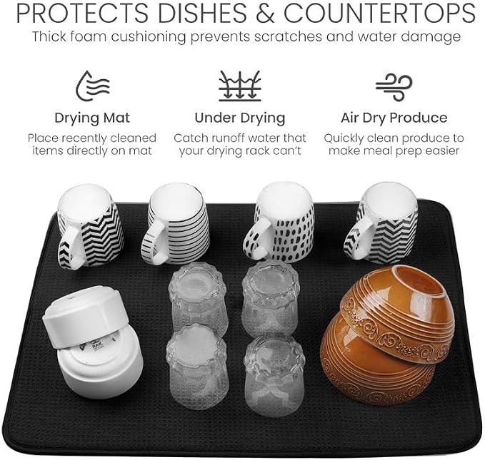 Bellemain XL Dish Mat Microfiber Dish Drying Mat, Super absorbent - Image 6