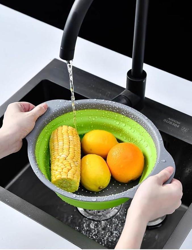 2 Pack Collapsible Colander Set, Emptycolor Foldable Collapsible Strainers - Image 3