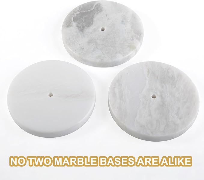 Koville African Genuine Marble Paper Towel Holder Countertop, Metal Rod 6" - Image 6