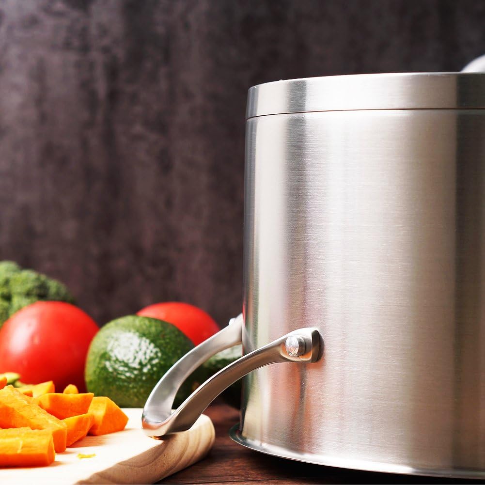 HOMI CHEF HEAVY ECOLOGICAL NICKEL FREE Stainless Steel Stock Pot 8QT