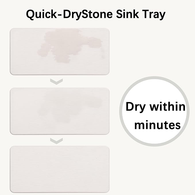NiuYichee 2 Pcs Water Absorbing Stone Trays, Kitchen/Bathroom Sink Soap Dish - Image 7