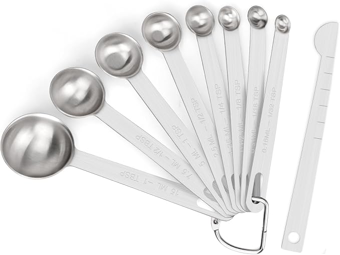 Upgrade 9 PCS Stainless Steel Measuring Spoons Set, Small Tablespoon, Set 8 by Aovchei