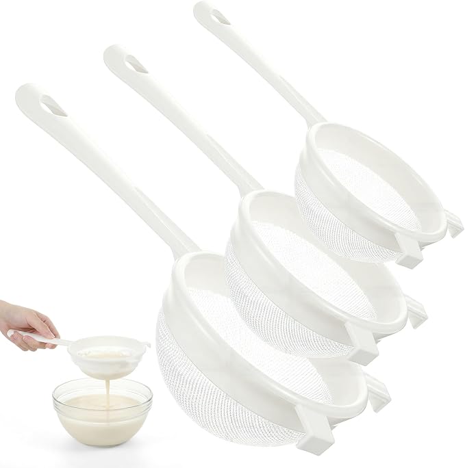 3PCS Plastic Nylon Strainer Set, 3 Sizes Ultra Fine Mesh Strainer - Image 8