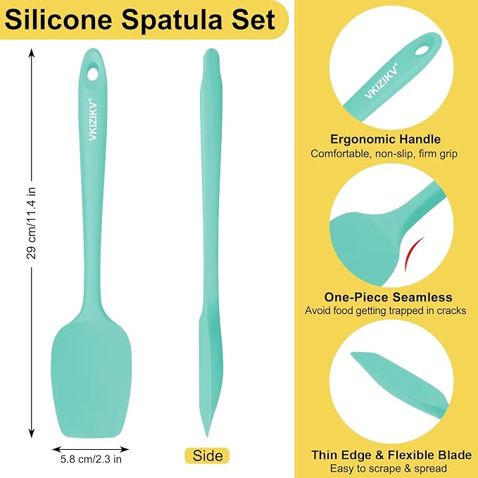 4 Pcs Silicone Spoon Spatula Set, 11.4 In, Food Grade Rubber Spatulas - Image 2
