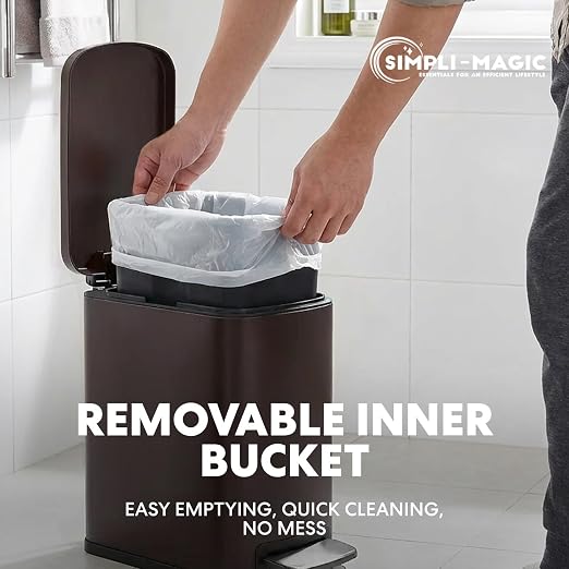 SIMPLI-Magic 6L/1.6G Stainless Steel Bathroom Trash Can - Image 6