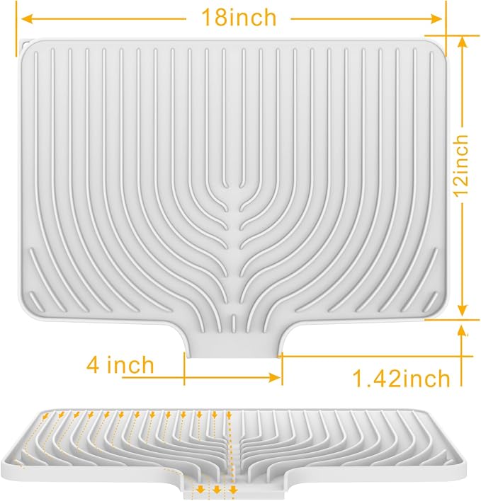 Silicone Drying Mat for Kitchen Counter, Dish Drying Rack Matt - Image 3
