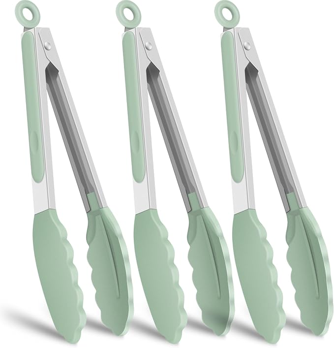 Hotec Silicone Kitchen Tongs for Cooking 9-Inch Serving Tongs by Hotec