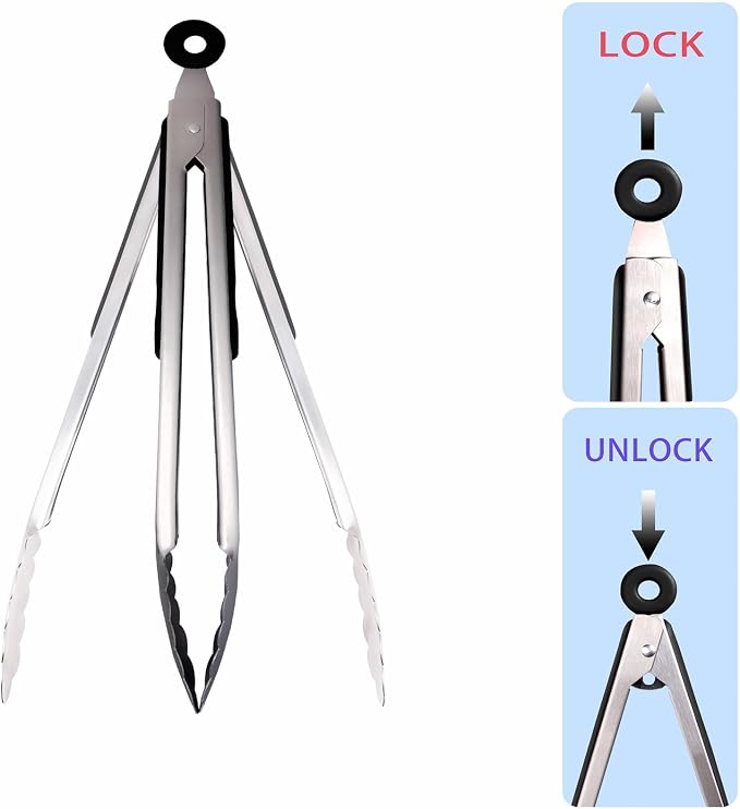 3 PCS Kitchen Tongs Set, Stainless Steel - Image 6