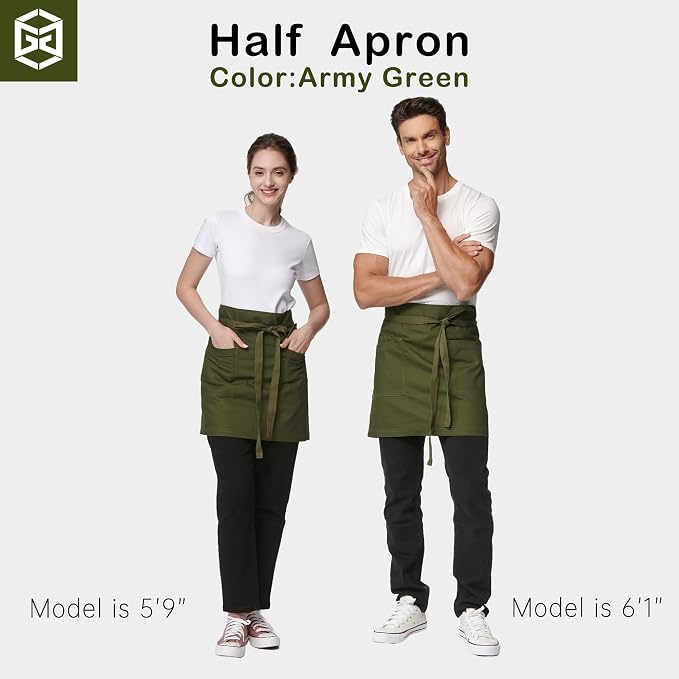 Unisex Waist Apron Half Bistro Apron Server Aprons - Image 4