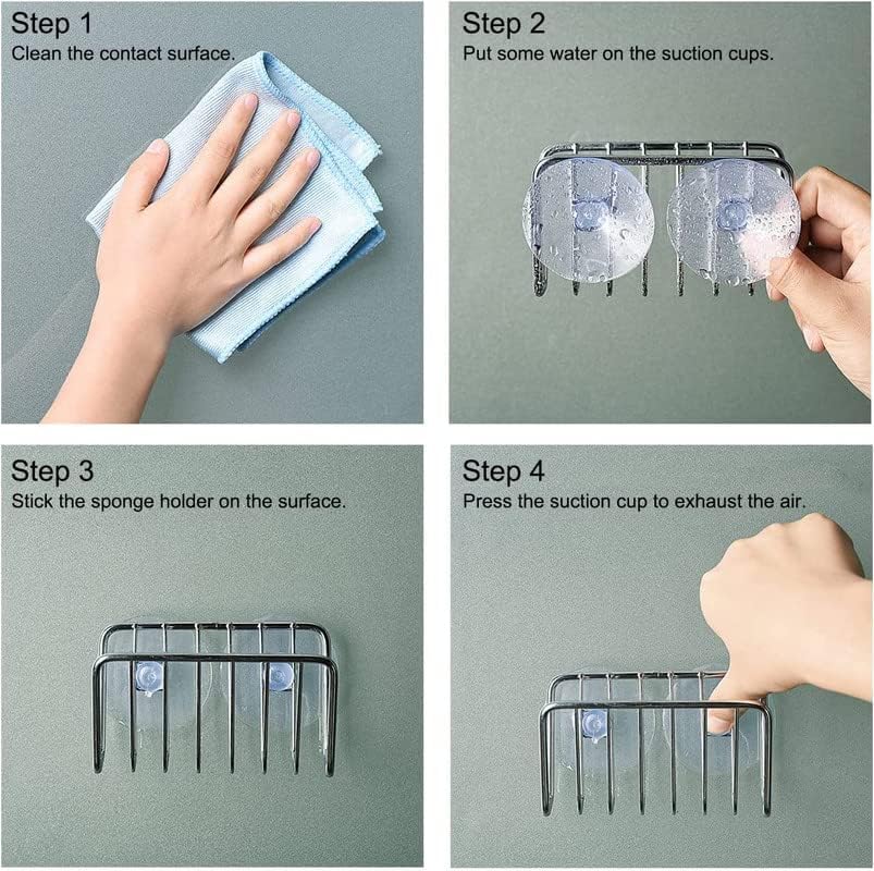 Toplife Stainless Steel Sink Sponge Caddy, Silver