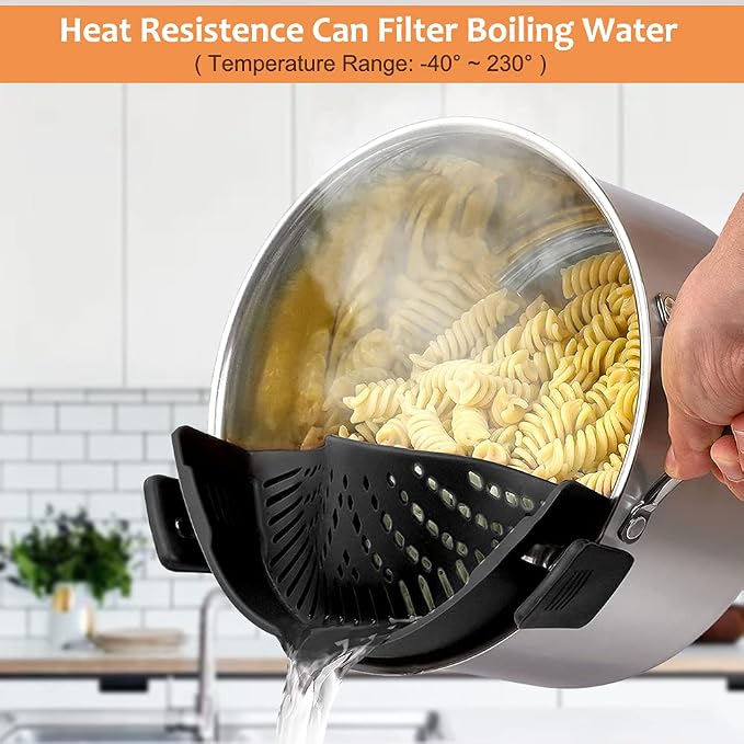 YEVIOR Clip on Strainer for Pots Pan Pasta Strainer, Silicone Food Strainer - Image 3