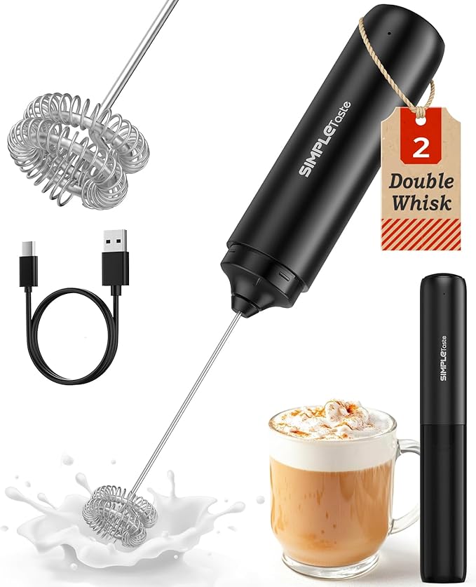 SIMPLETASTE Milk Frother Handheld Electric Foam Maker, Drink Mixer by SIMPLETaste