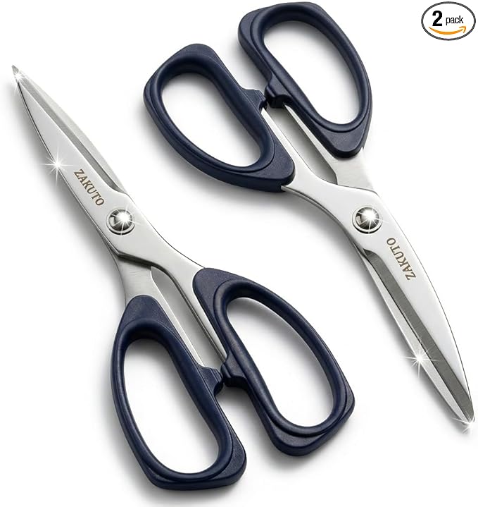 Kitchen Shears 2 Pack – Heavy Duty Stainless Steel Food Scissors by ZAKUTO