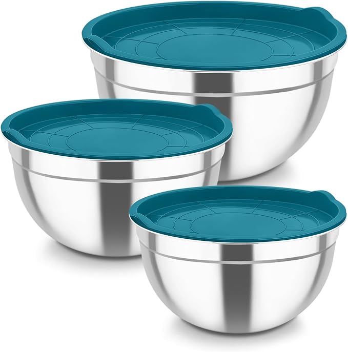 TeamFar Mixing Bowls, Stainless Steel Nesting Salad Bowls by TeamFar