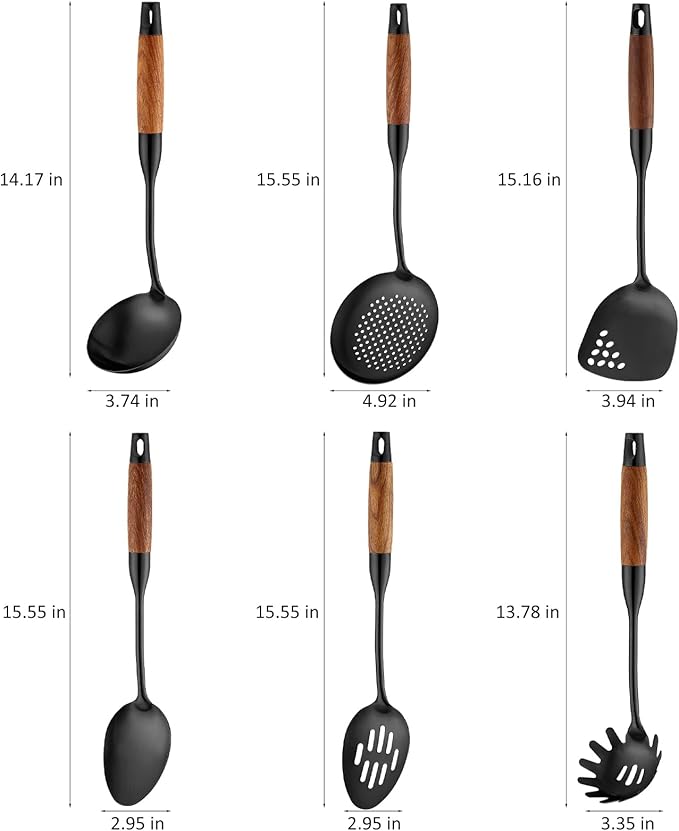 Izurok 18/10 Stainless Steel Kitchen Utensils Set, 6 Piece Cooking Utensils - Image 2