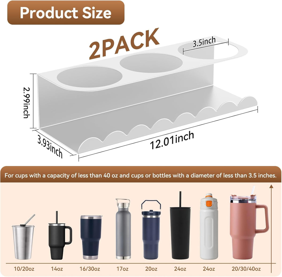 Magnetic Stanley Cup Holder for Fridge, Water Bottle Holder for