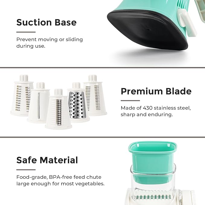 X Home 5-in-1 Rotary Cheese Grater - Image 5