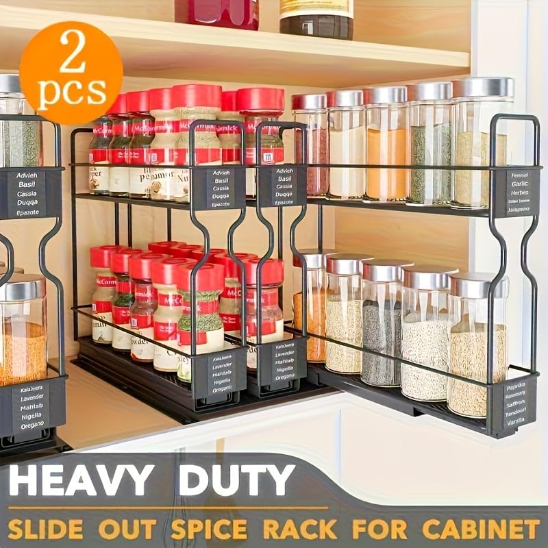 Pull Out Spice Rack Organizer for Cabinet, Heavy Duty Slide Out
