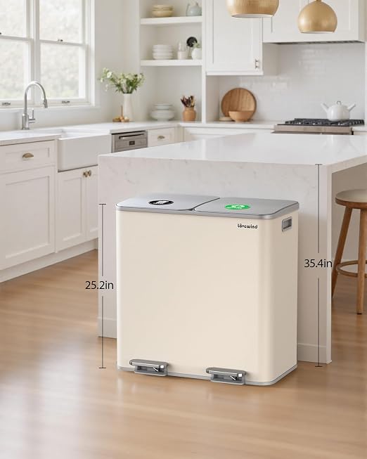 Lovewind Trash Can, 2 x 10.5 Gallon Garbage Can - Image 2