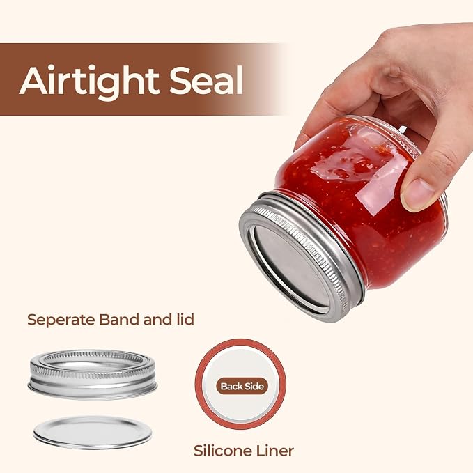 ComSaf 8 oz Regular Mouth Mason Jars, and Crafters Creating DIY Candles and - Image 3
