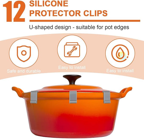12pcs Silicone Dutch Oven Lid Clips - Image 2